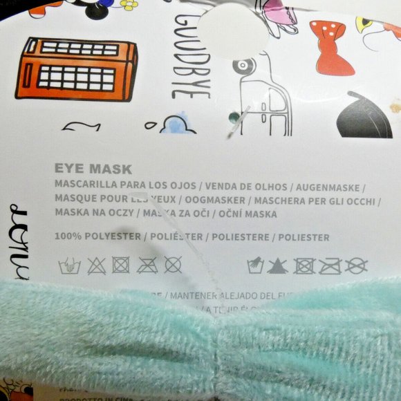 Eye Mask Disney London Mickey & Minnie Mouse Ears Queen Crown Red Bus Fuzzy NWT - Picture 5 of 8